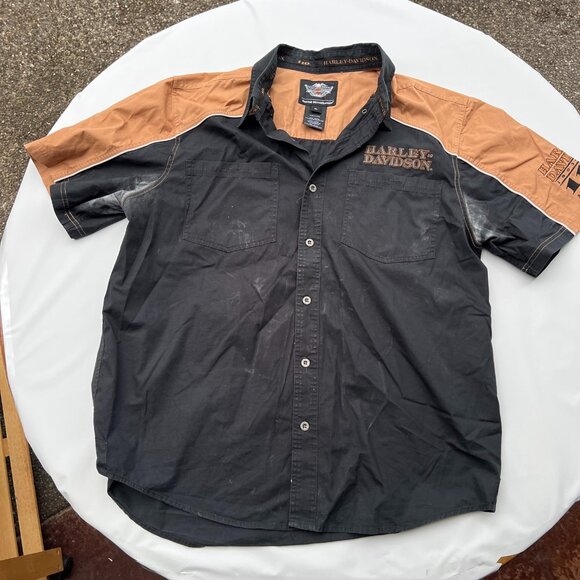 Harley-Davidson 110th Anniversary Dealer Shirt XL Black Orange 1903-2013 Short S - Picture 1 of 10